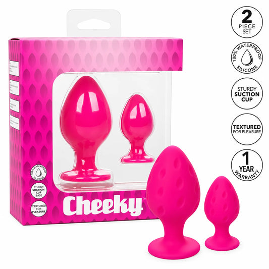 Cheeky 2-piece silicone butt plug set, small and large – photo 2 of 5
