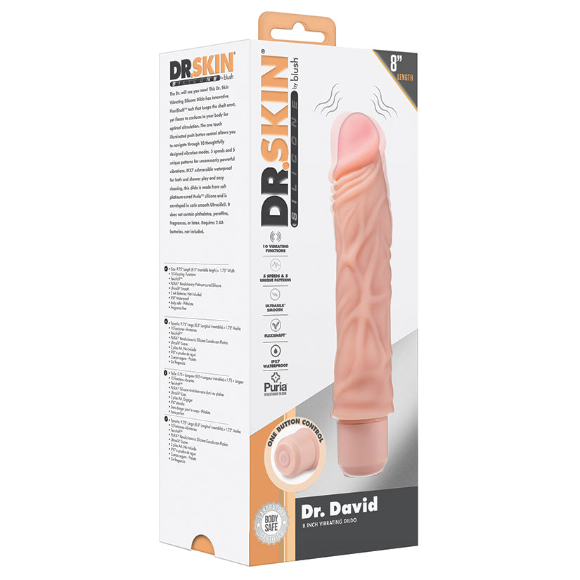 Dr. Skin Silicone Dr. David Vibrating Dildo-Vanilla 8