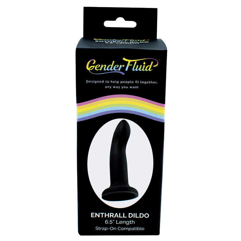 Gender Fluid Enthrall Strap On Dildo-Black 6.5"