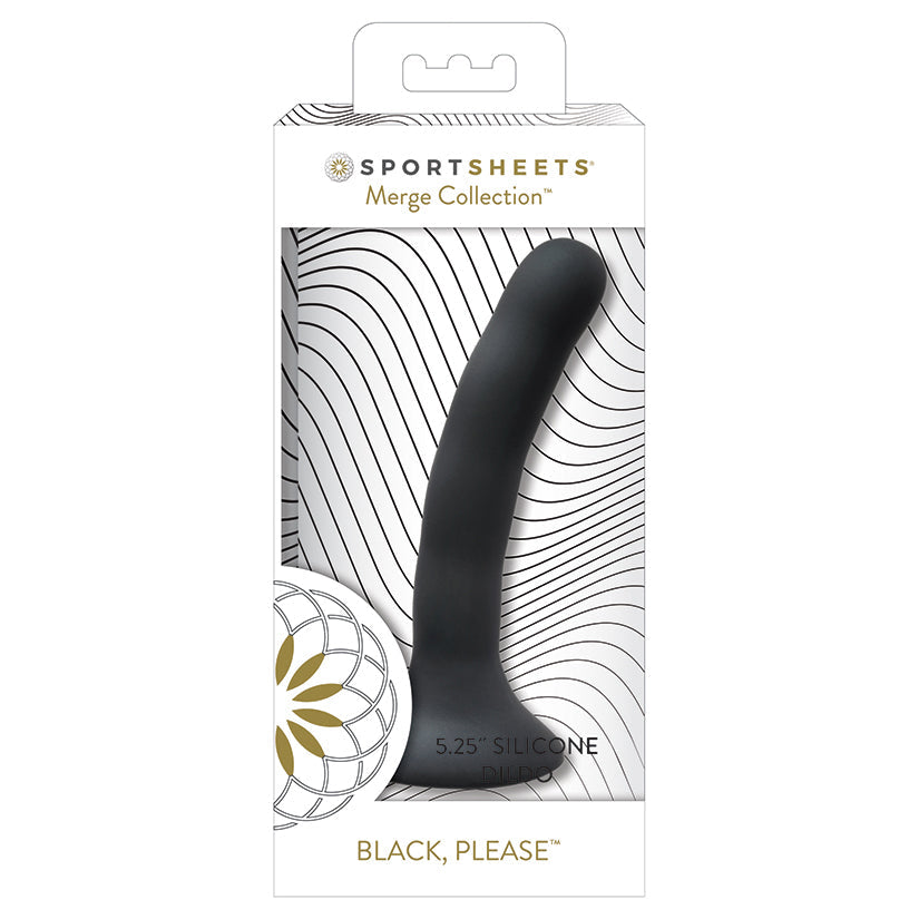 Sportsheets Merge Collection Please Silicone Dildo-Black 5.25